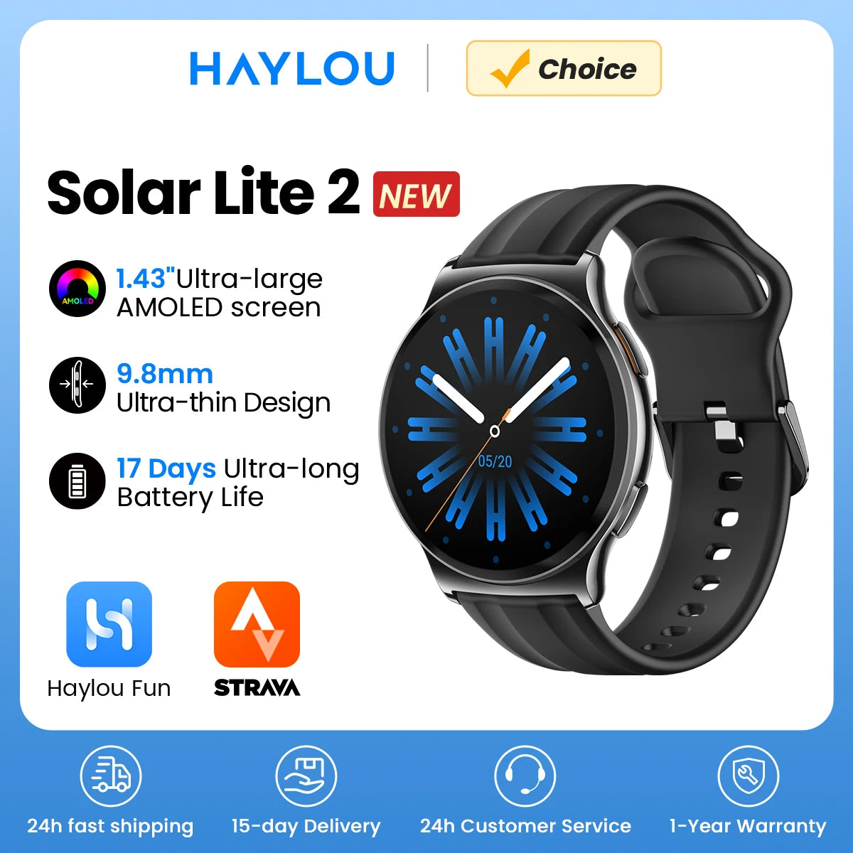HAYLOU Solar Lite 2 AMOLED Smartwatch
