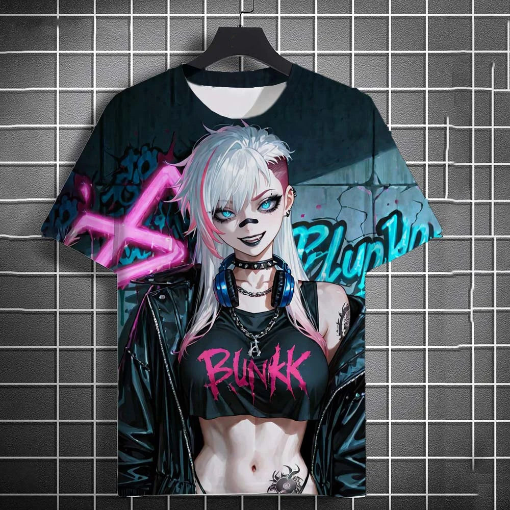 Cartoon 3D Print Graphic Unisex Short-Sleeve T-Shirt