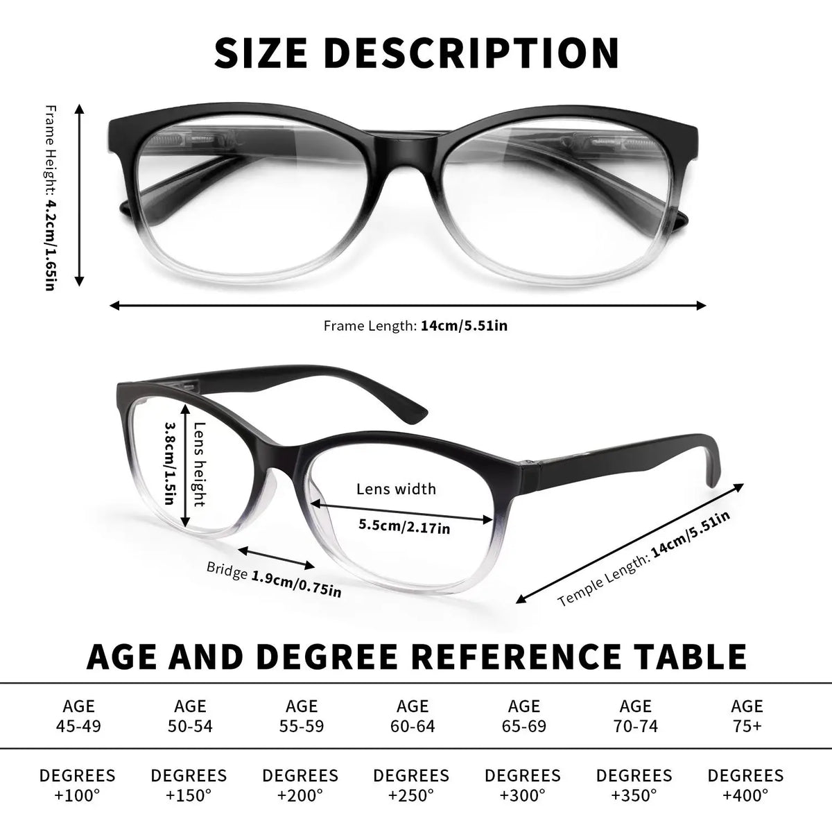 12-Pack Automatic Focus Reading Glasses (+0.50 to +2.50 Power)