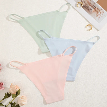 FINETOO 3Pcs Seamless Thin Strap Briefs