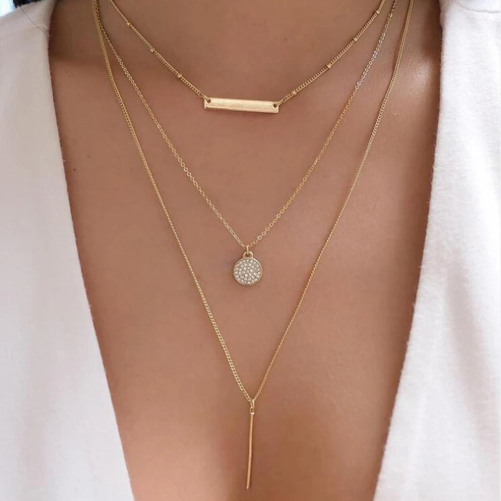 5pcs Simple Braided Bead Chain Necklaces