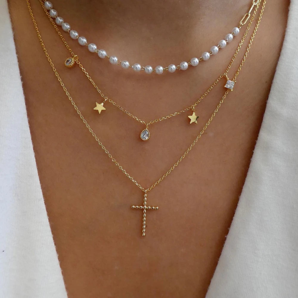5pcs Simple Braided Bead Chain Necklaces
