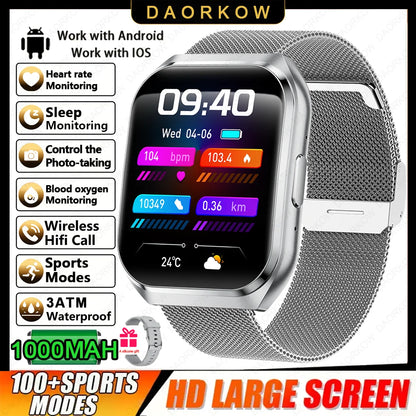 Men's Outdoor Rugged Smartwatch with 1000mAh Battery (IP68 Waterproof)