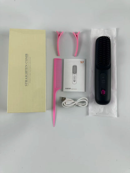Professional Negative Ion Hair Straightener Brush & Styler