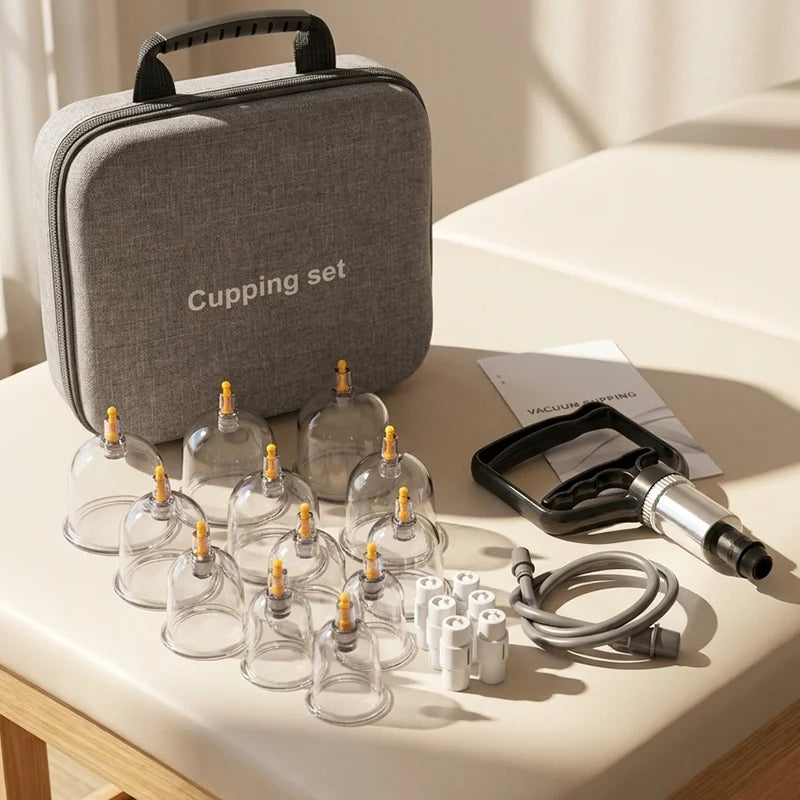 12-Piece Vacuum Cupping Therapy Set with Storage Bag