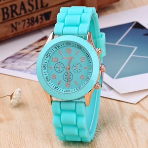 Geneva Ladies Silicone Strap Quartz Wristwatch