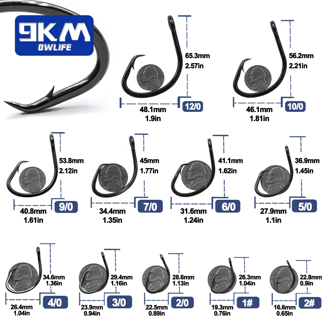 Strong Offset Wide Gap Circle Hooks