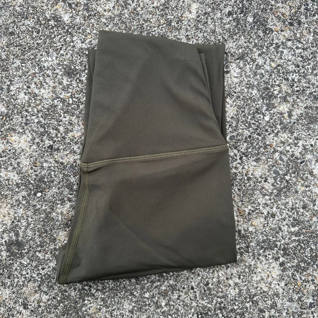 Solid Color High Waist Leggings with Pocket
