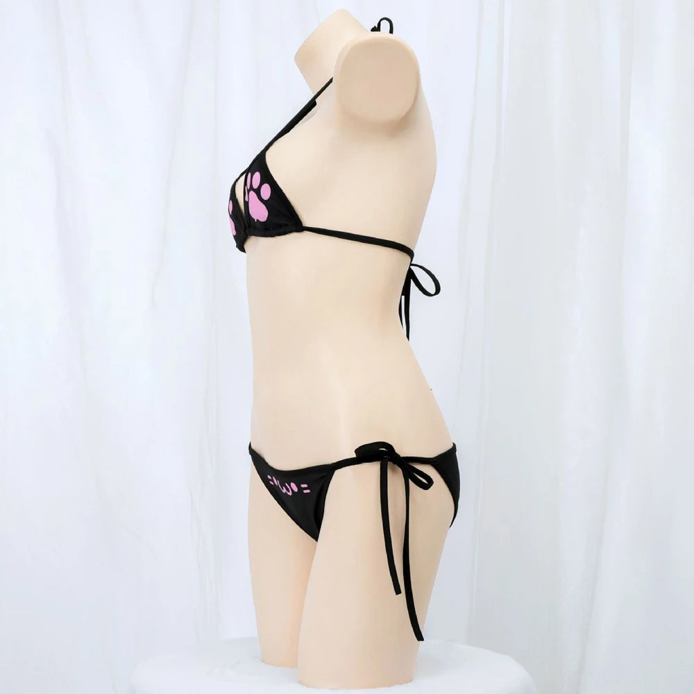 Kawaii Cat Paw Bikini Cosplay Swimsuit Set