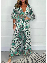 Fashion Print Wide Leg High Waist Jumpsuit
