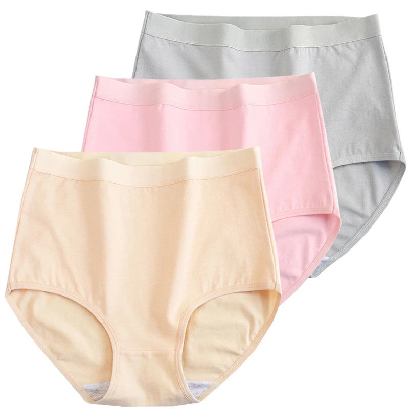 3pcs Cotton High Waist Briefs