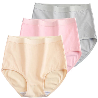 3pcs Cotton High Waist Briefs