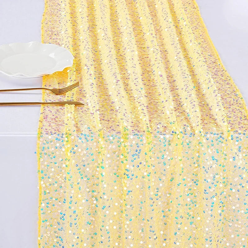 Iridescent Sparkle Sequin Table Runner