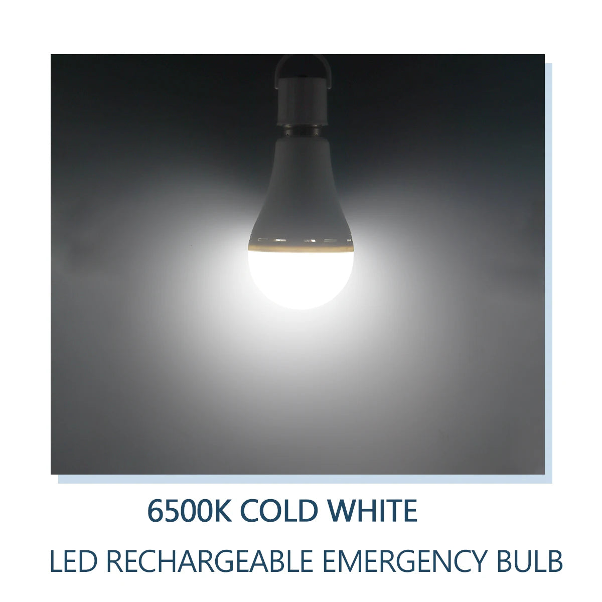 9W Rechargeable Emergency LED Light Bulb with 1500mAh Backup Battery