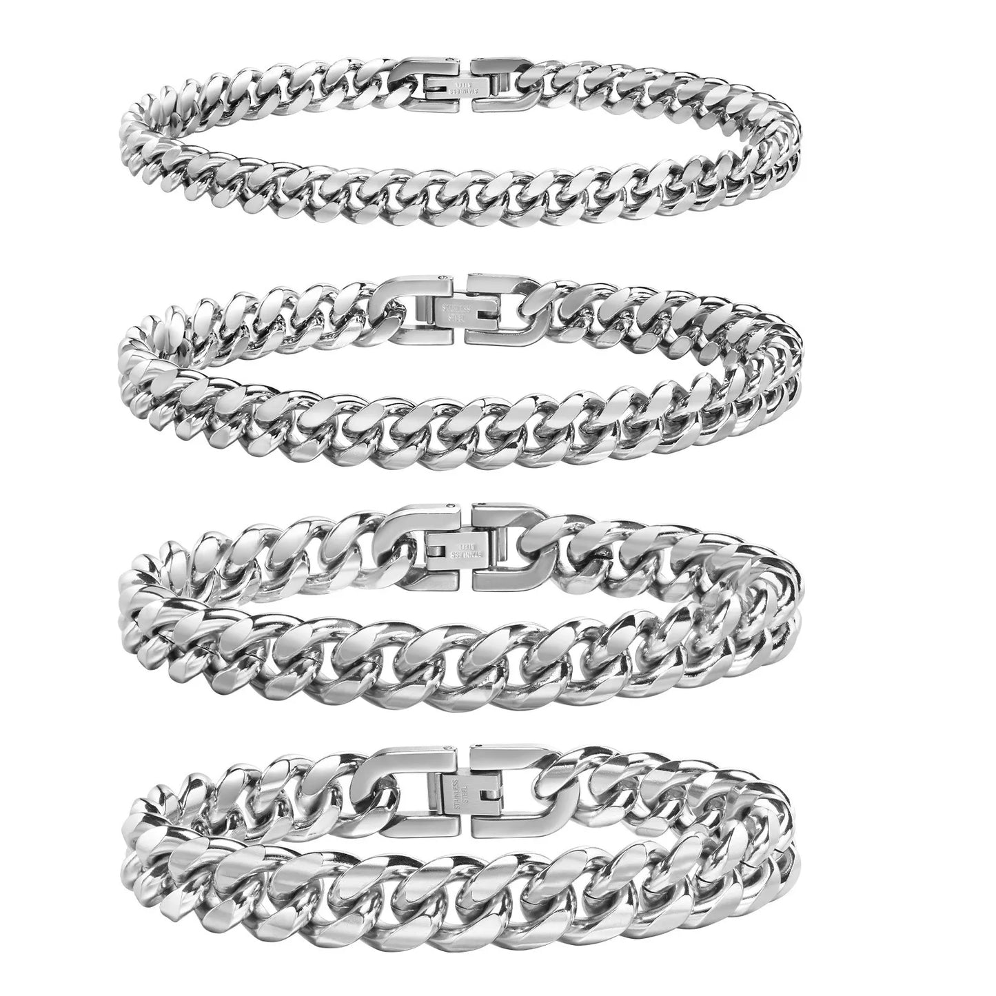 Vnox Stainless Steel Cuban Chain Bracelets