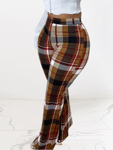 Plaid Printed Straight Leg Pants