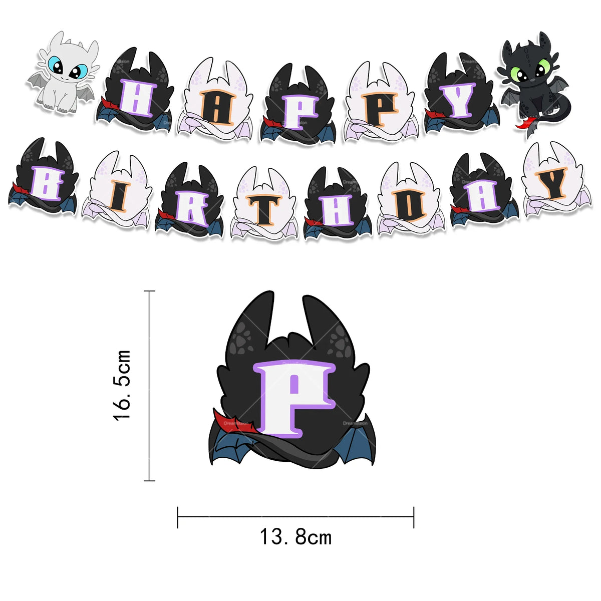 How to Train Your Dragon Party Decorations Set - Foil Balloons, Birthday Banner & Cake Toppers