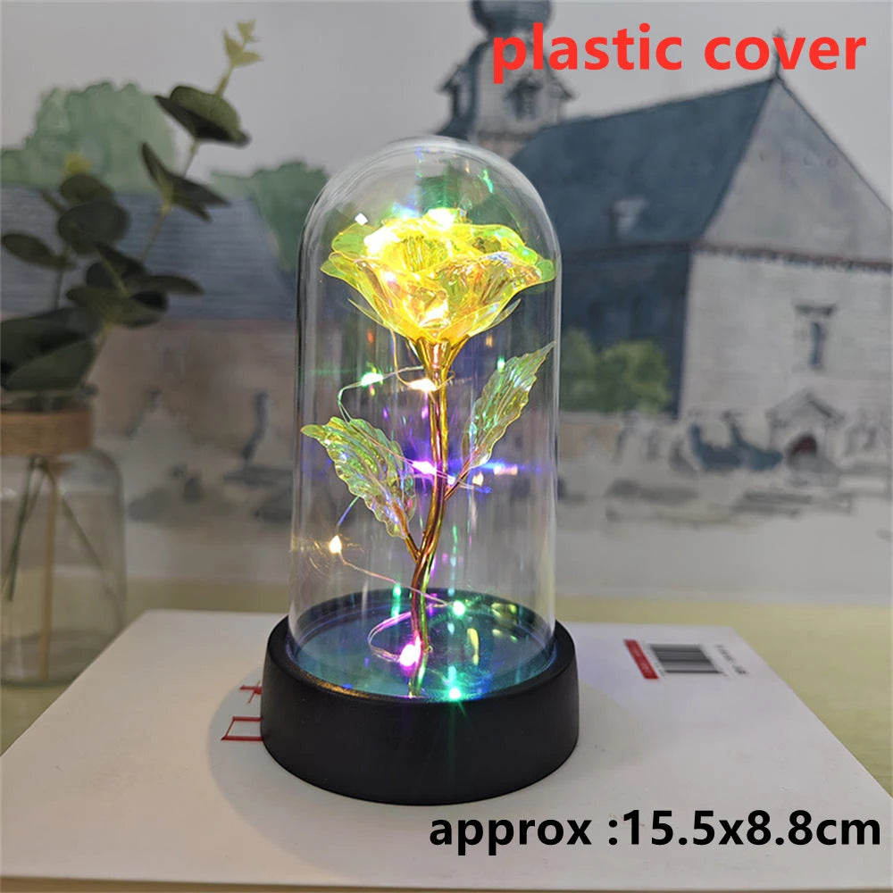LED Galaxy Three Rose Artificial Flowers Gift without Battery