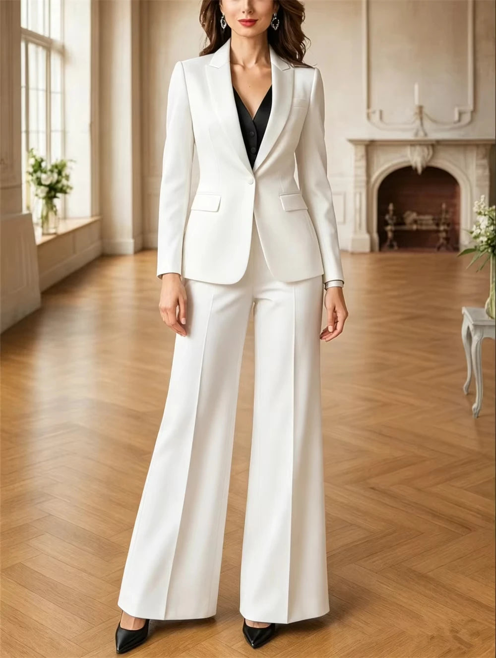 Women's Elegant Formal Business & Event Blazer Pant Suit Set