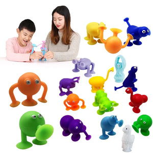 Soft Silicone Building Blocks Suction Toy Animal Shapes