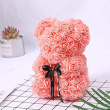 25cm Artificial Teddy Rose Flower Bear with Box