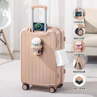 Small Cup Holder Trolley Suitcase