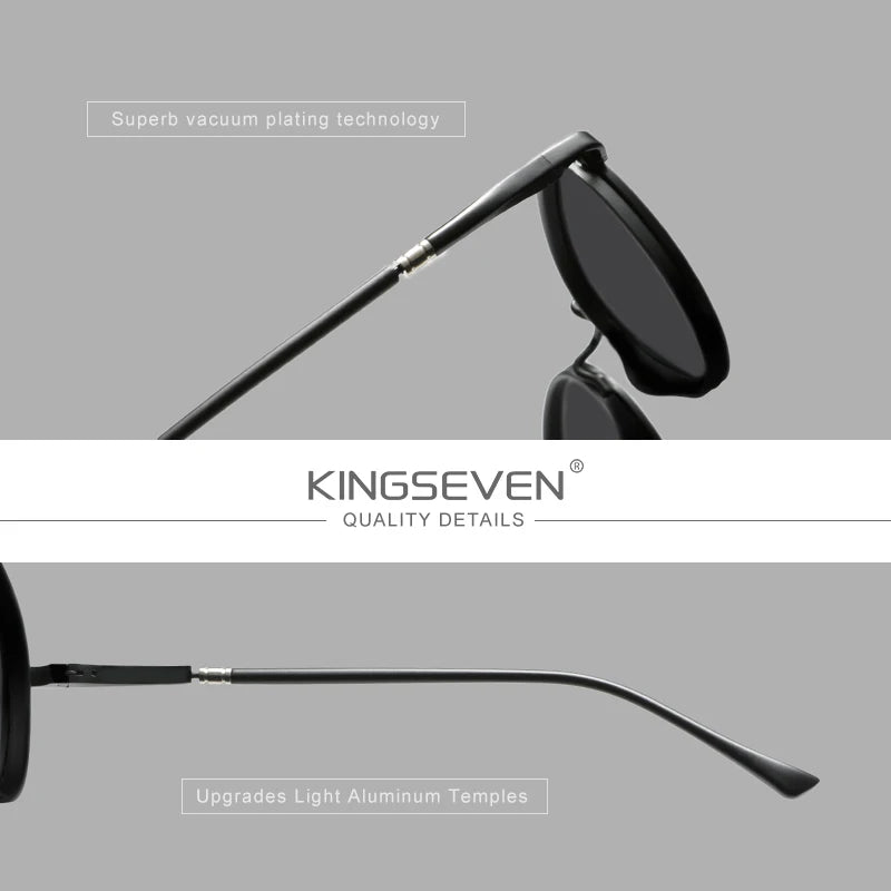 KINGSEVEN Round Frame Polarized UV400 Sunglasses