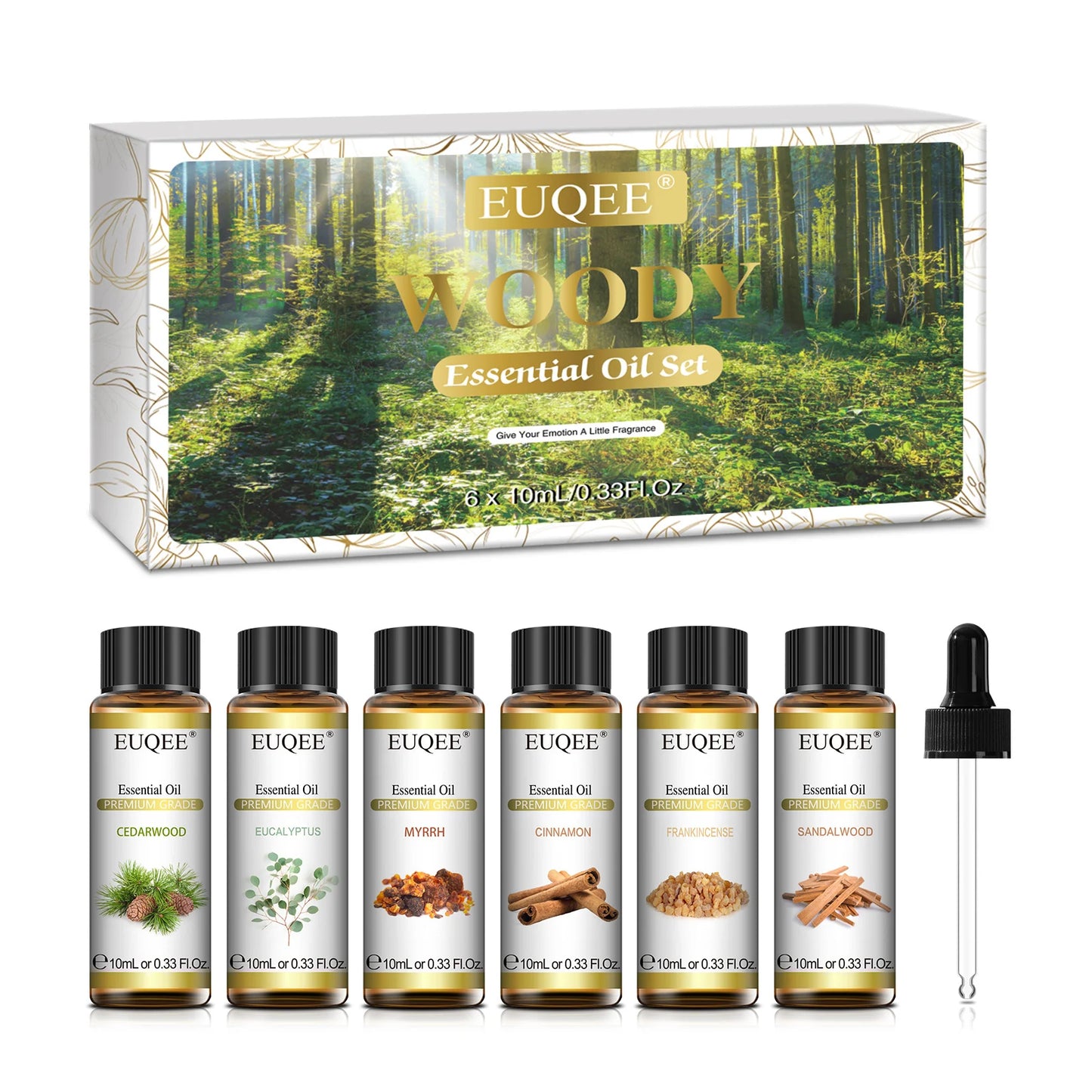 EUQEE 6 Bottles 10ml Pure Natural Essential Oils