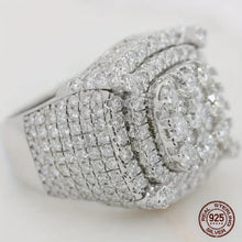 3Ct 925 Sterling Silver Cluster Ring
