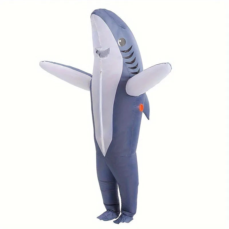 Standing Shark Inflatable Costume - Blow Up Party Outfit for Halloween