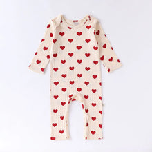 Heart Print Baby Girl 100% Cotton Long Sleeve Romper