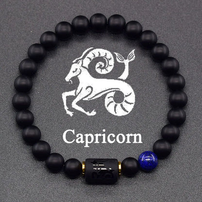 Natural Tiger Eye 12 Zodiac Bead Bracelet
