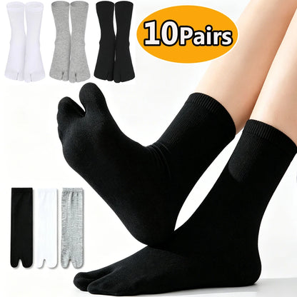 Unisex Japanese Style Cotton Tabi Two-Finger Socks