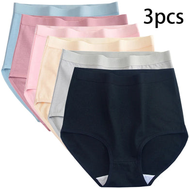 3pcs Cotton High Waist Briefs