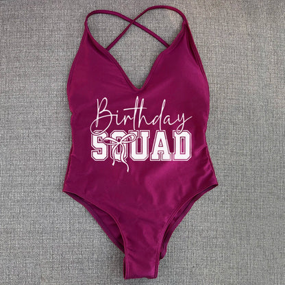 Padded One Piece Swimsuit Birthday Bathing Suit
