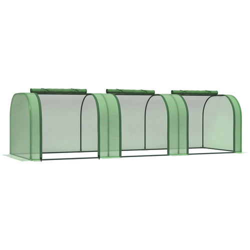 10' X 3' X 2.5' Portable Mini Greenhouse Steel Frame Cover with Roll-Up Zippered Doors
