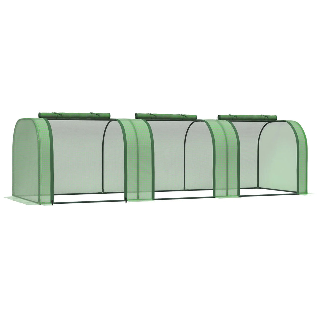 10' X 3' X 2.5' Portable Mini Greenhouse Steel Frame Cover with Roll-Up Zippered Doors