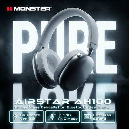 Monster Airstar AH100 ANC Bluetooth 6.0 Over-Ear Headphone with Active Noise Canceling