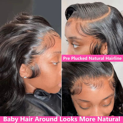 Lace Front Human Hair Body Wave Pre Plucked Wig