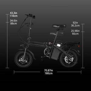 400W Dual Disc Brake Foldable Electric Bicycle Basket