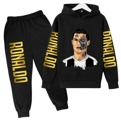 Ronaldo Print Hoodie + Pants Suit Set