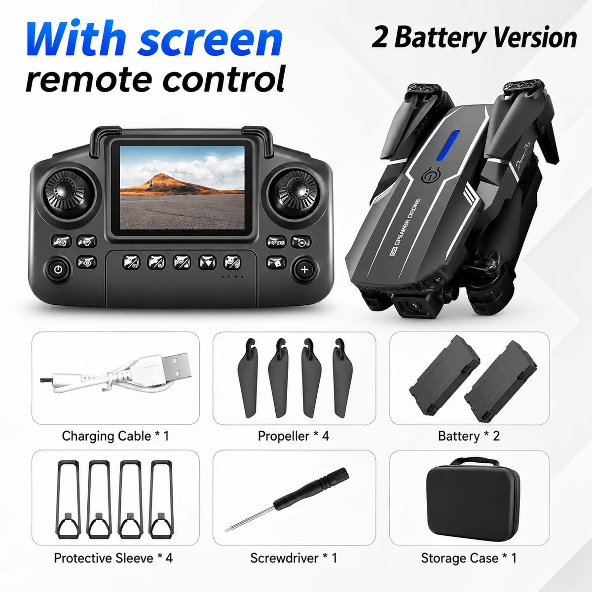 ZNLYRION Foldable 8K HD Dual Camera RC Drone with Brushless Motor