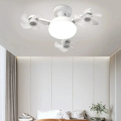 Modern Drone-Style LED Ceiling Fan Light with Remote Control & Dimmable Colors