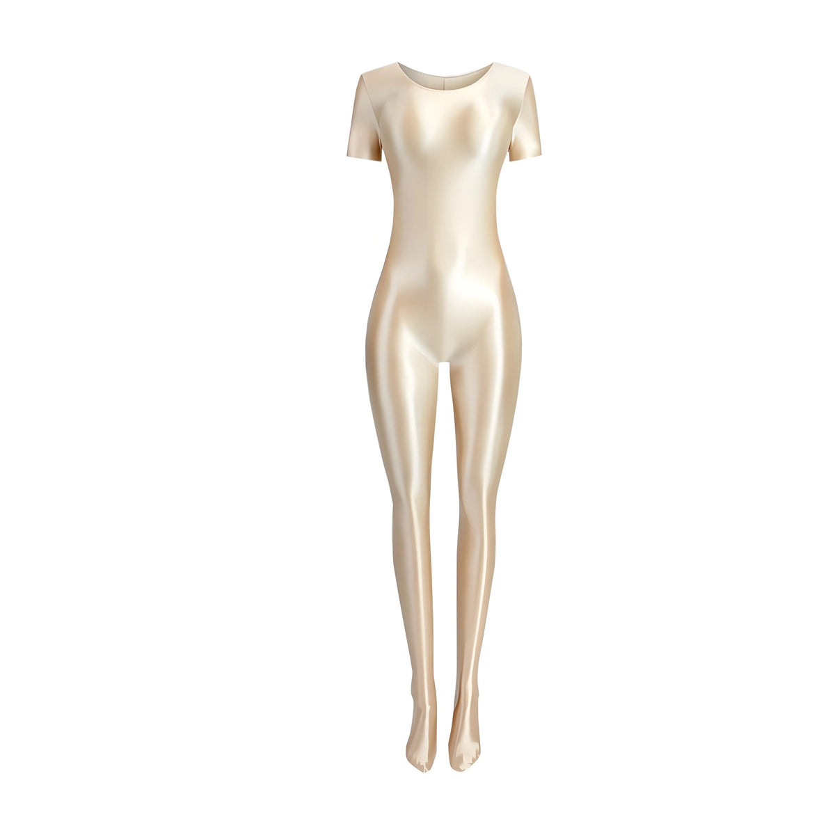 Women's Silky Shine Short-Sleeve Footed Unitard & Dance Catsuit
