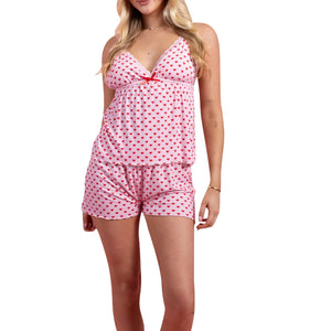 Casual Two Piece Sleeveless V Neck Lace Trim Cami Tank Tops and Shorts Set