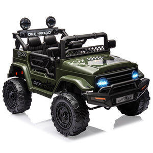 12V Ride On Truck with Remote Control Spring Suspension Bluetooth Connectivity and Led Lights