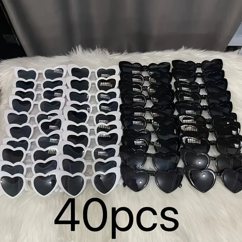 40Pcs Heart-Shaped Party Sunglasses Set