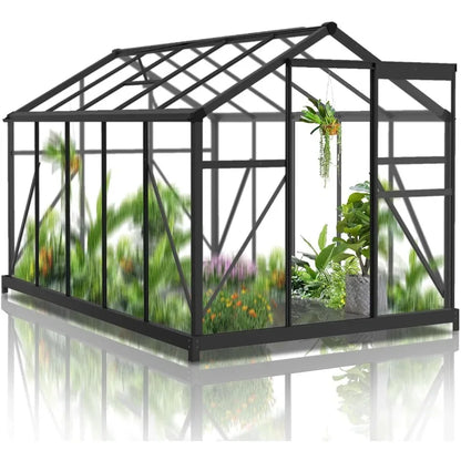 6x10FT Heavy Duty Polycarbonate Greenhouse with 5 Roof Vents