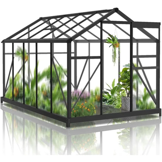 6x10FT Heavy Duty Polycarbonate Greenhouse with 5 Roof Vents