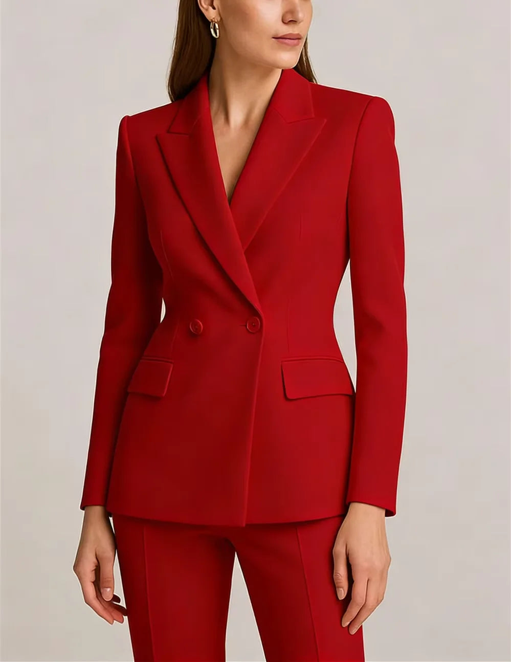 Women's Elegant 2-Piece Double-Breasted Pant Suit